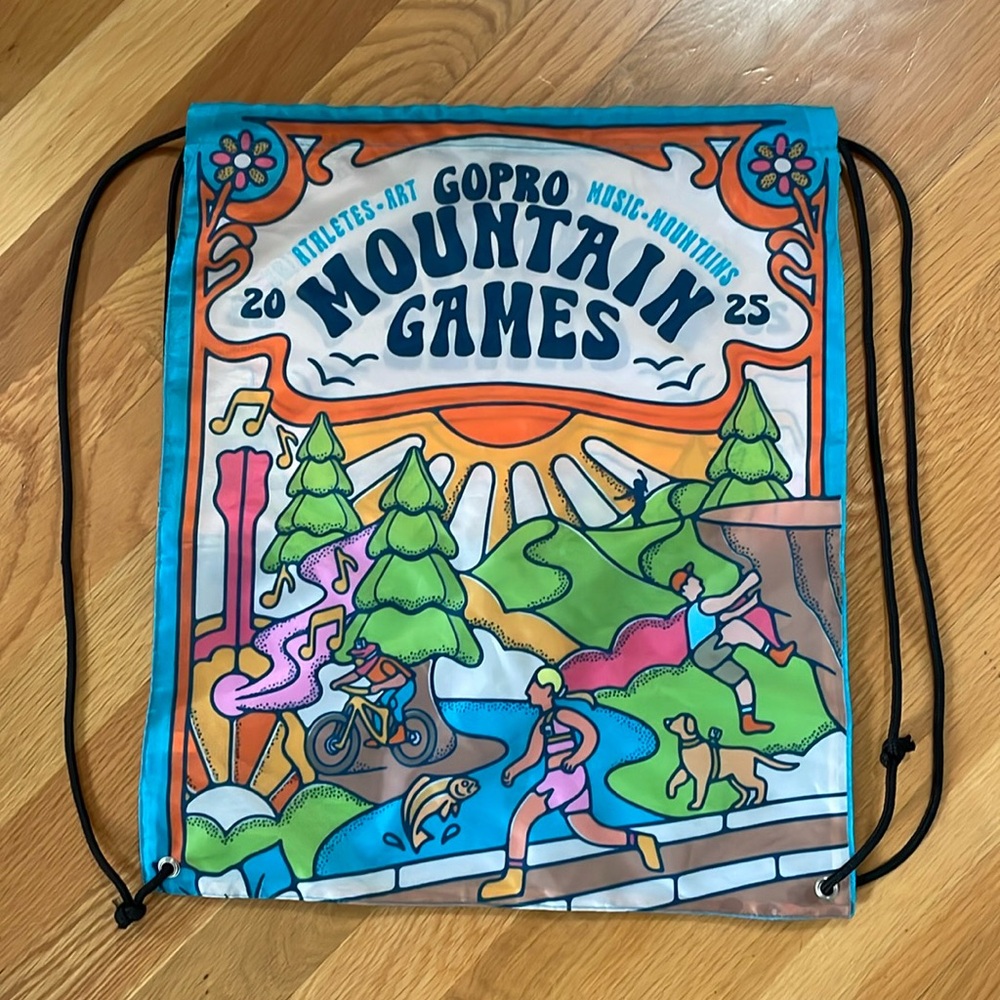 GoPro String Bag Gym Backpack colorful Go Pro 2025 Mountain Games-Zipper pocket